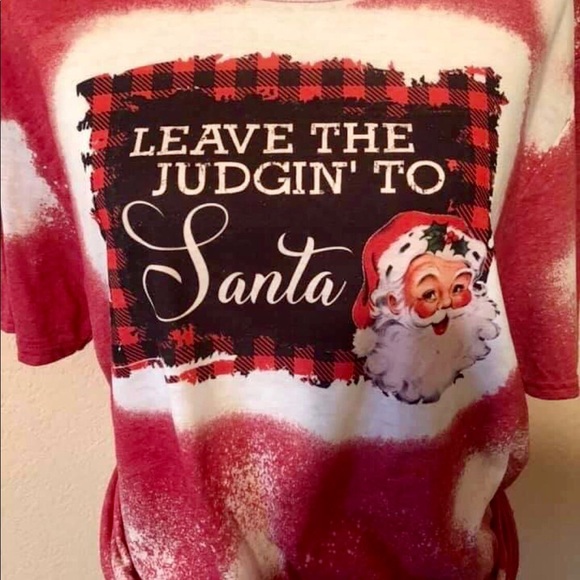 WHISKEY KISS Funny Santa Bleach Dye Graphic Tee - Picture 5 of 5